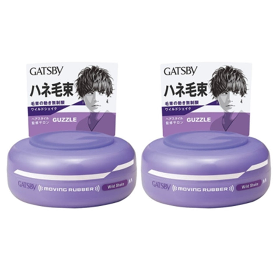 Gatsby Moving Rubber Wild Shake Hair Styling Wax 80g / 2.8 oz (Set of 2)