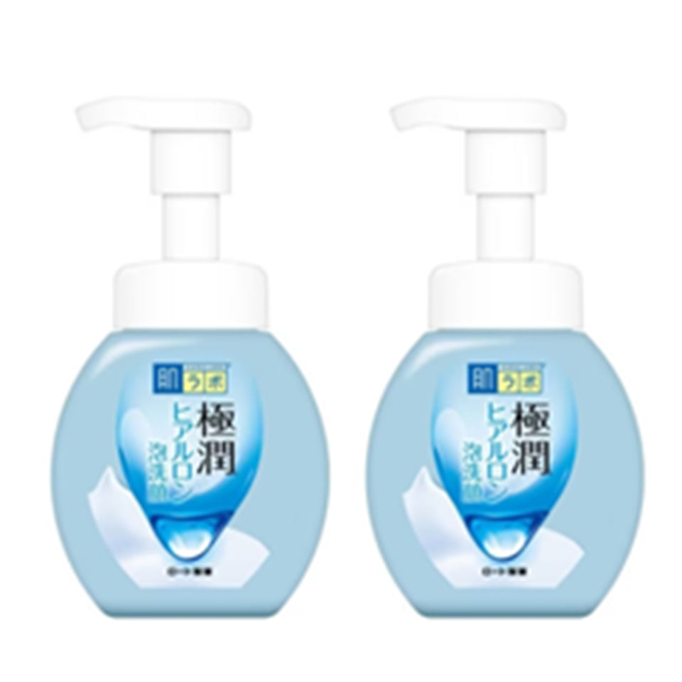 Hada Labo Gokujyun Hyaluronic Acid Moisture Bubble Foaming Cleanser Pump 160ml / 5.4 fl oz (Set of 2)